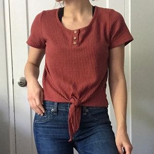 Paper Crane Tie Front Shirt